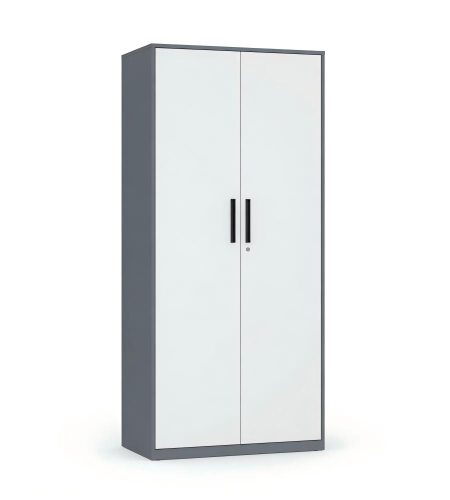 實用灰白拼色鋼製雙掩門帶鎖文件櫃 Practical Gray & White Steel Double Door File Cabinet