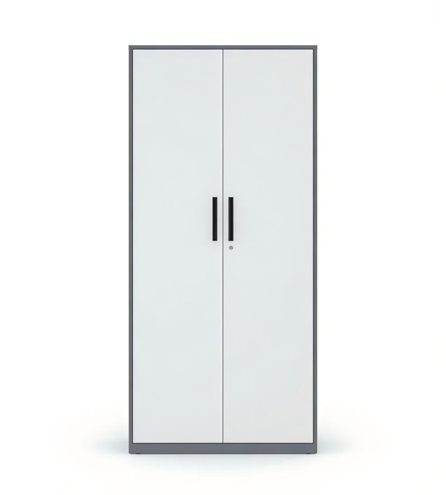 實用灰白拼色鋼製雙掩門帶鎖文件櫃 Practical Gray & White Steel Double Door File Cabinet