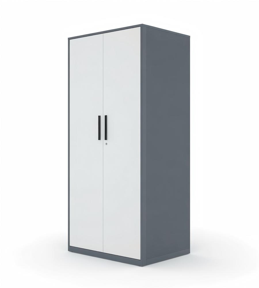 實用灰白拼色鋼製雙掩門帶鎖文件櫃 Practical Gray & White Steel Double Door File Cabinet