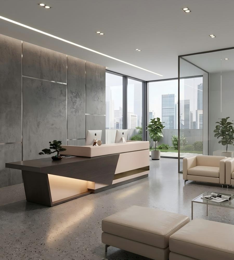 現代簡約前臺	Modern Minimalist Reception Desk