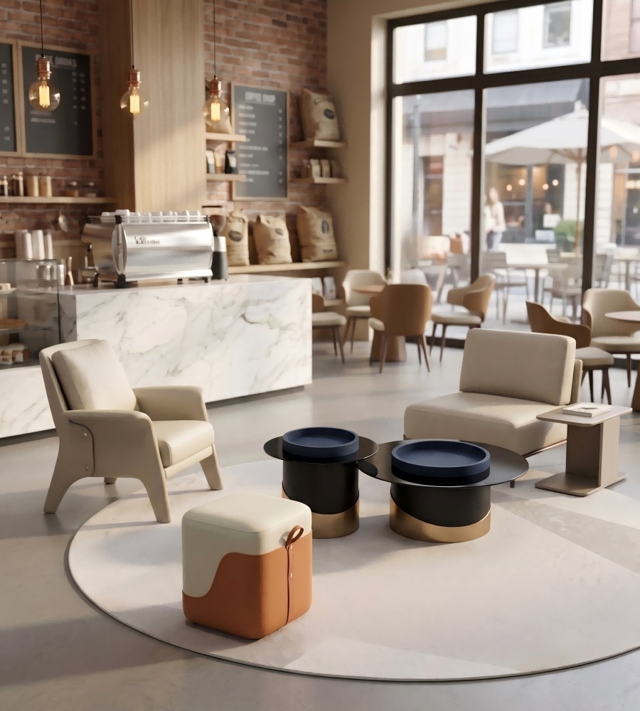 輕奢藍灰色玻璃組合茶几 Light Luxury Blue Grey Glass Nesting Coffee Table