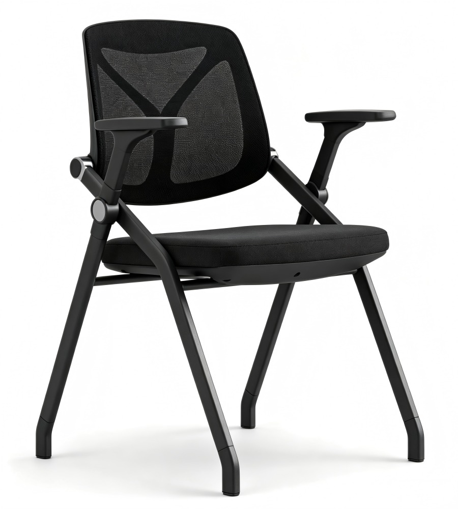 專業全黑透氣培訓椅 Professional All-Black Breathable Training Chair
