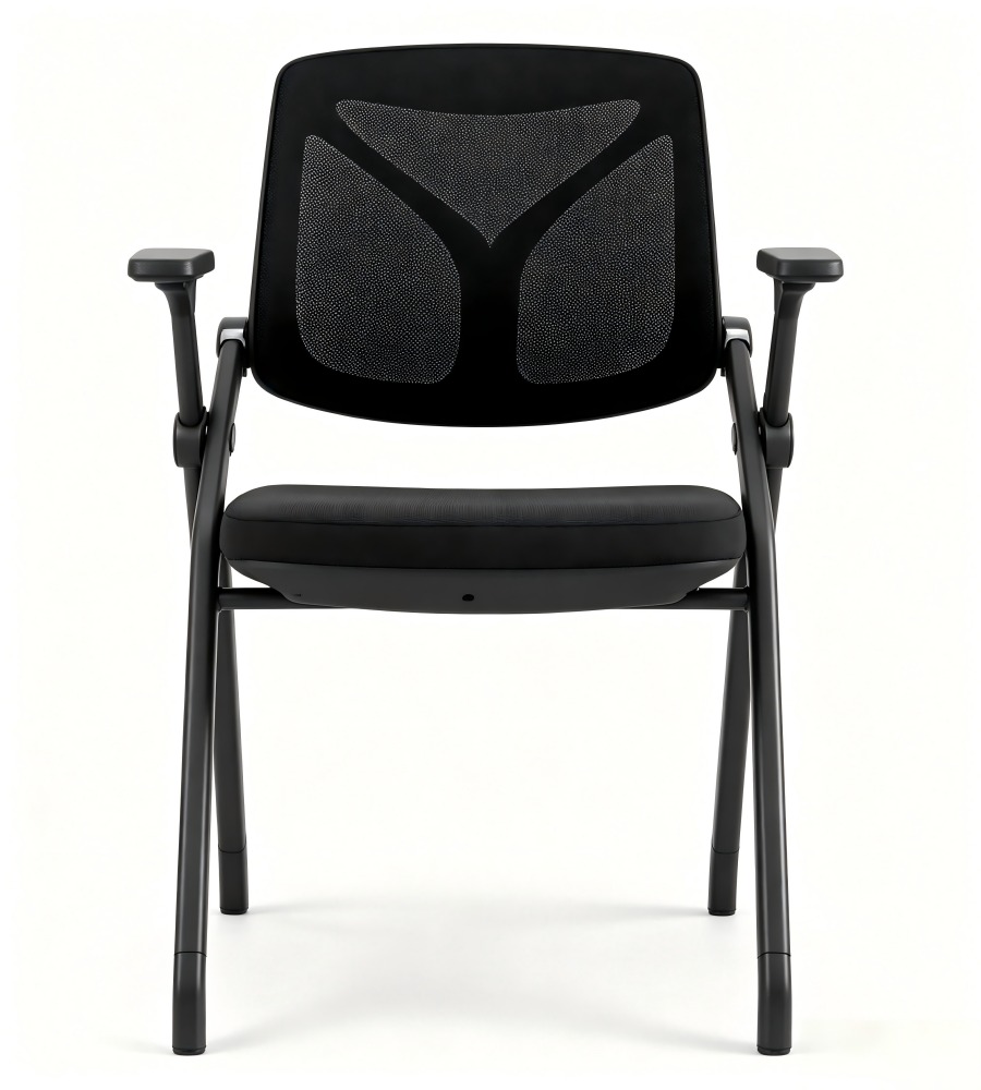 專業全黑透氣培訓椅 Professional All-Black Breathable Training Chair