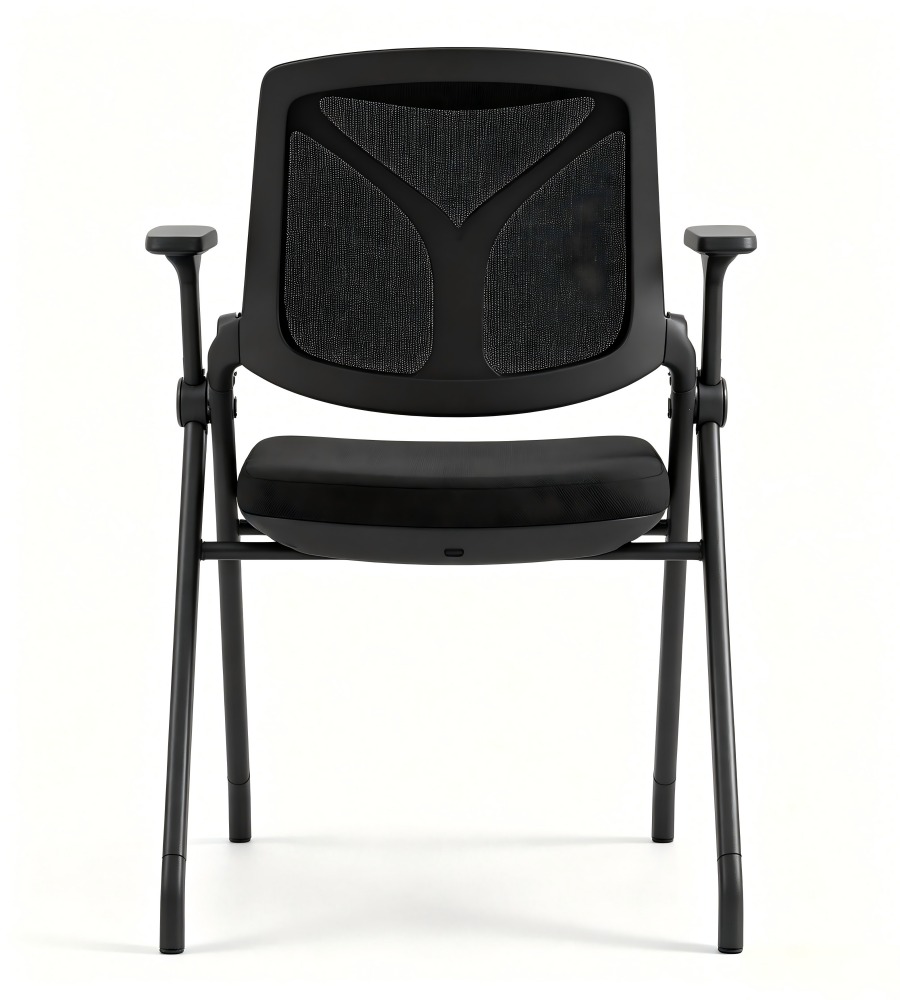 專業全黑透氣培訓椅 Professional All-Black Breathable Training Chair