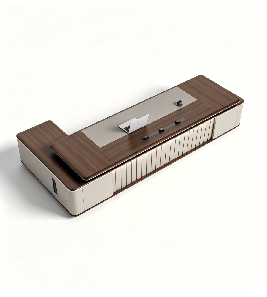 格柵燈光懸浮老闆台 Illuminated Fluted Executive Desk