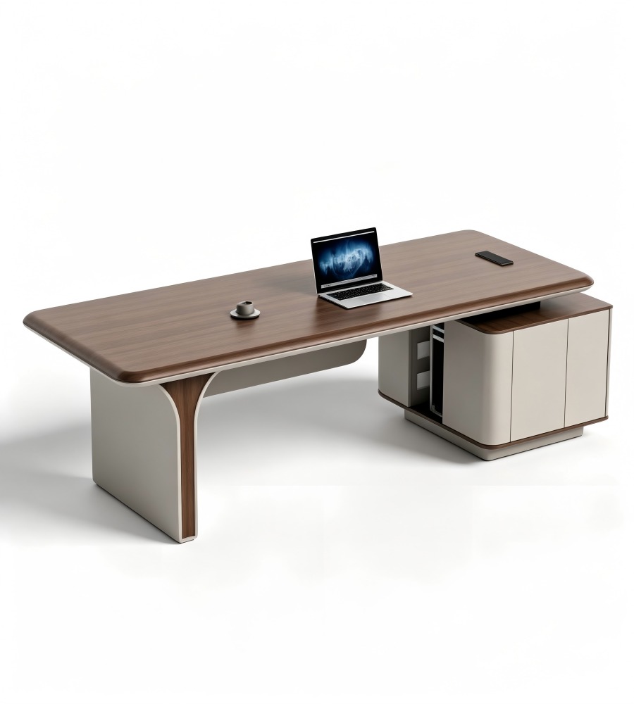雙色簡約商務老闆台 Two-Tone Minimalist Executive Desk