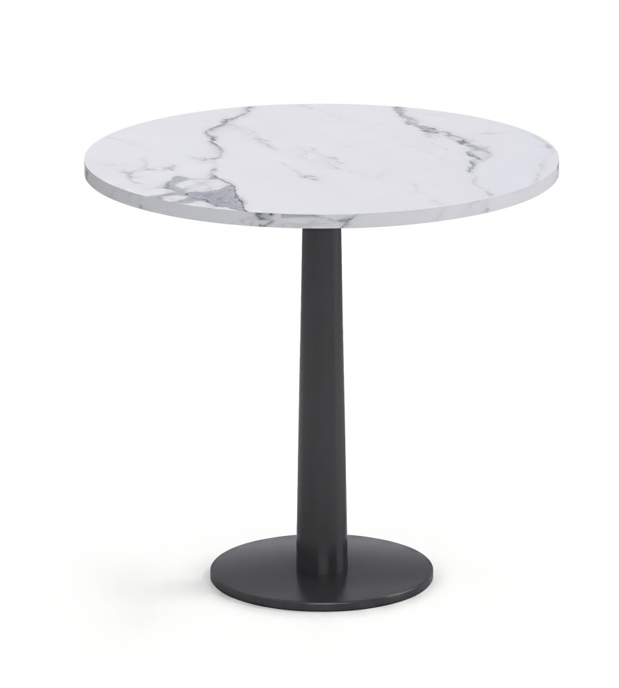 輕奢勞倫黑金岩板黑色金屬腳圓形小茶几 Light Luxury Lauren Black Round Side Table