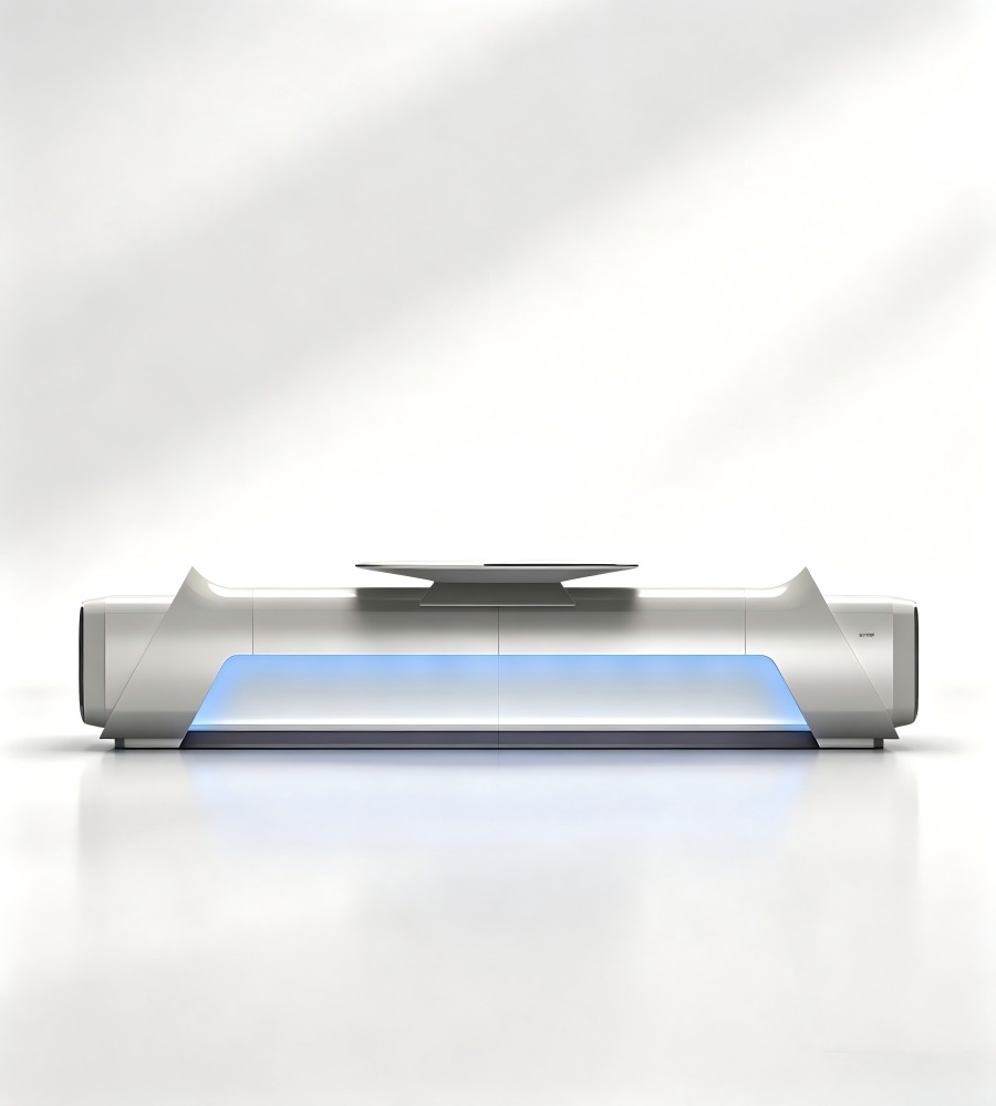 未來感流線型LED接待前台 Futuristic Streamline LED Reception Desk