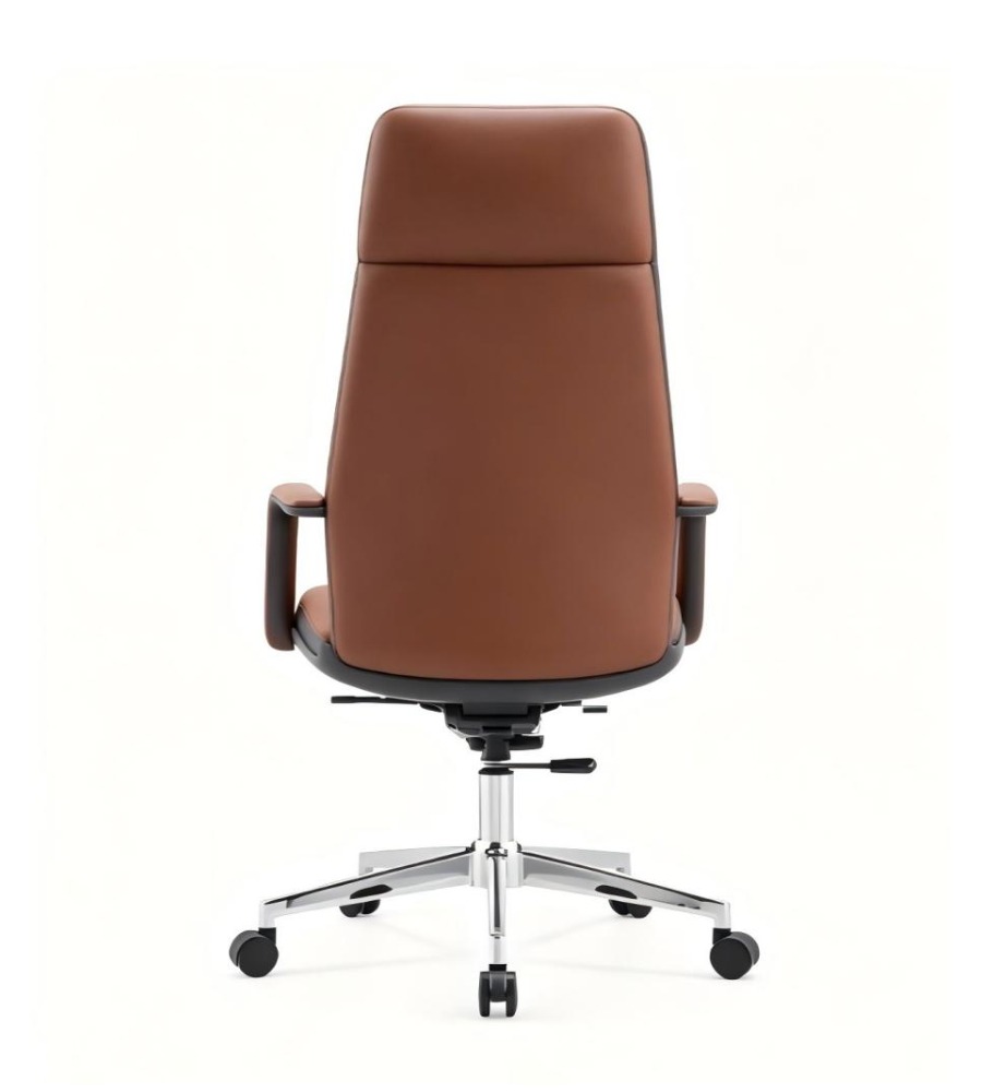 棕色深殼雙色五星腳大班椅 Brown and Dark Shell Two-Tone Five-Star Base Executive Chair