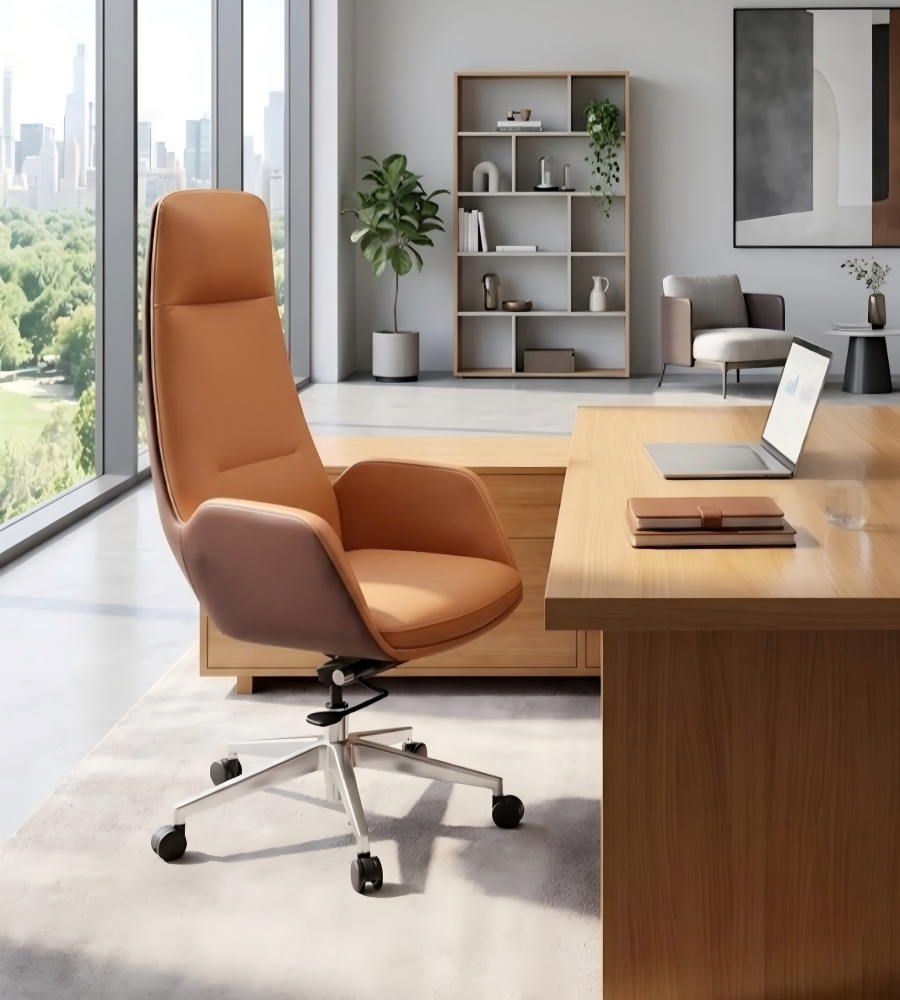 高背扶手大班椅 High-Back Executive Chair with Armrests