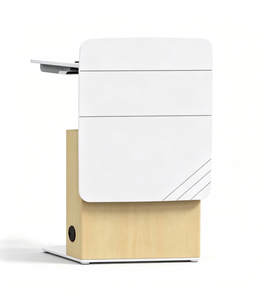 木紋拼接氣動升降講台 Wood-Accented Pneumatic Lift Podium