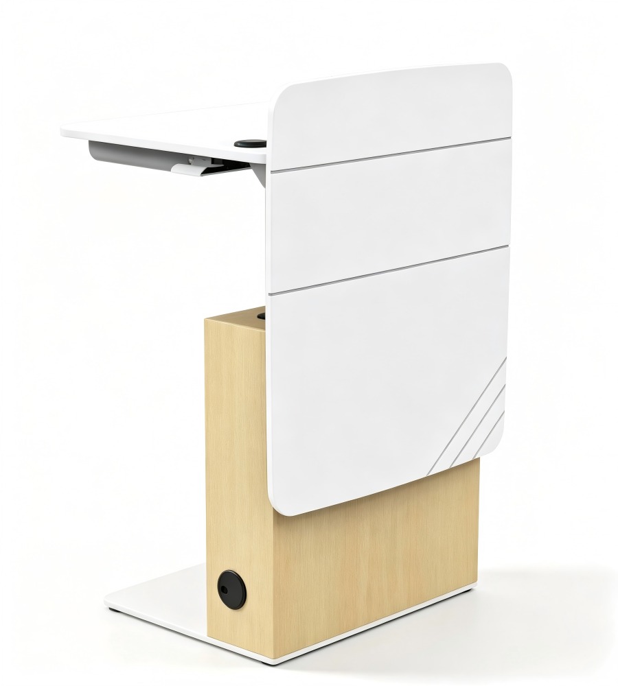 木紋拼接氣動升降講台 Wood-Accented Pneumatic Lift Podium