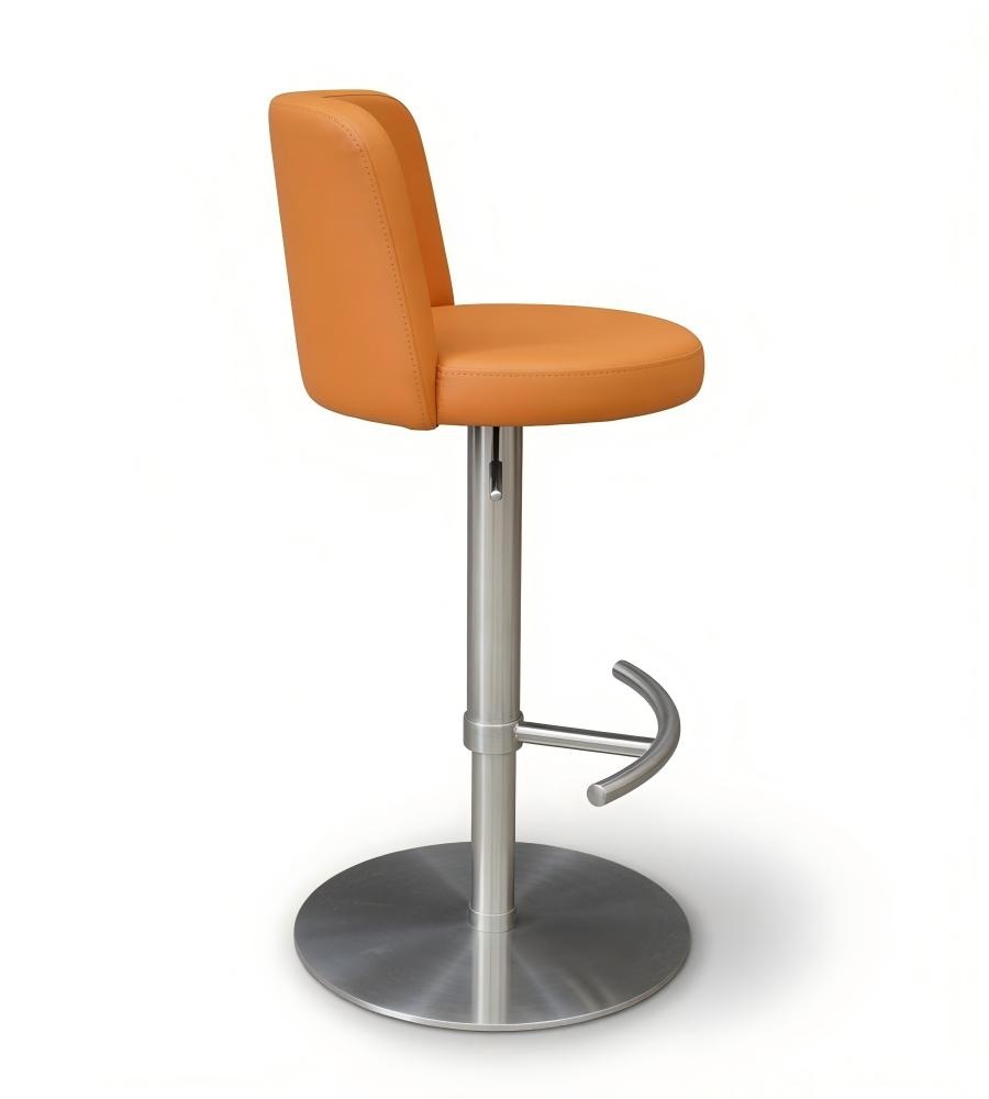 現代簡約橙色PU皮不銹鋼腳吧椅 Modern Bar Stool