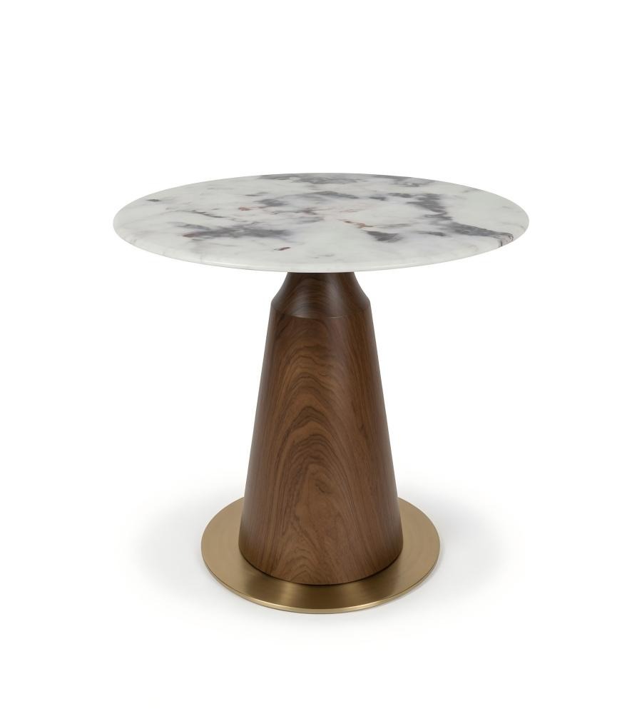 現代輕奢木紋大理石圓形洽談枱 Modern Marble Wood Grain Round Table