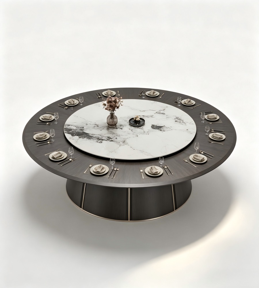 拼接式底座電動大圓檯 Segmented-Base Electric Round Table