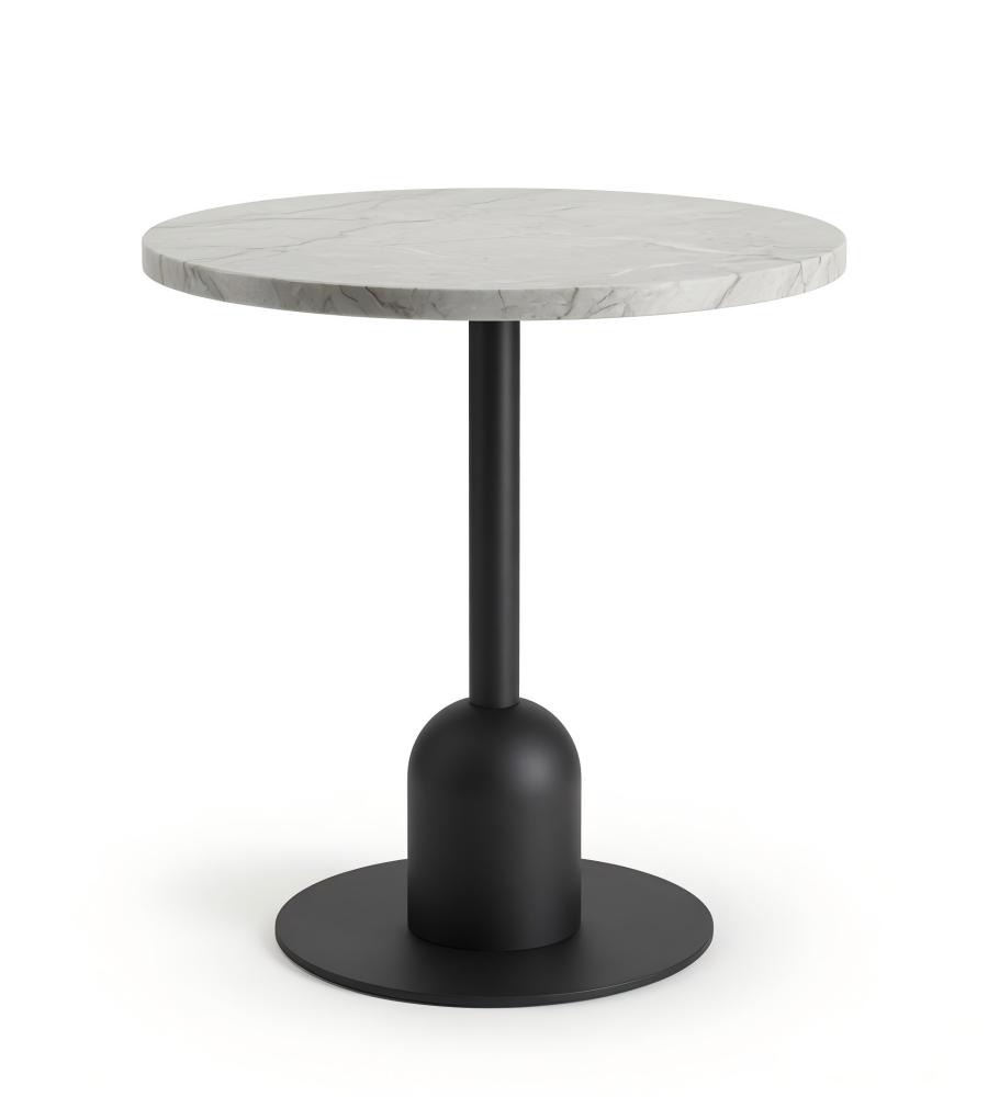 簡約白色岩板圓形洽談枱  Minimalist Sintered Stone Round Table