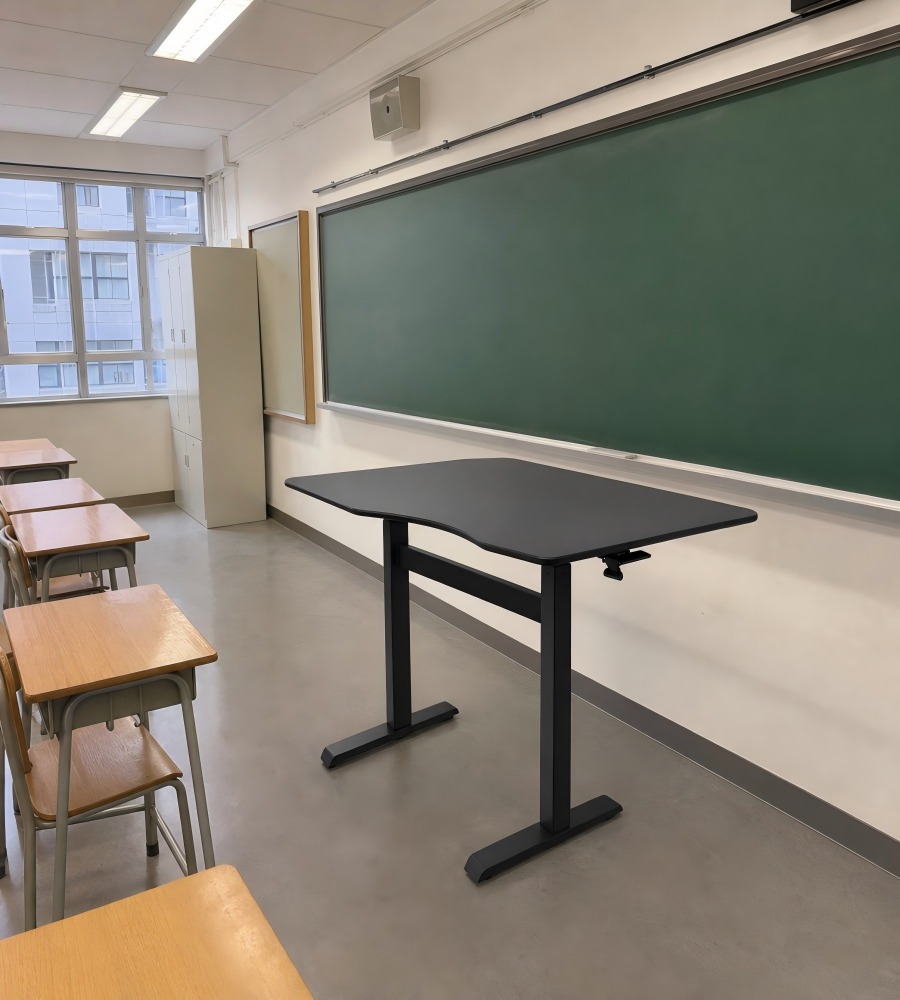 商務黑色鐵腳升降式講台 Business Black Steel Frame Adjustable Podium