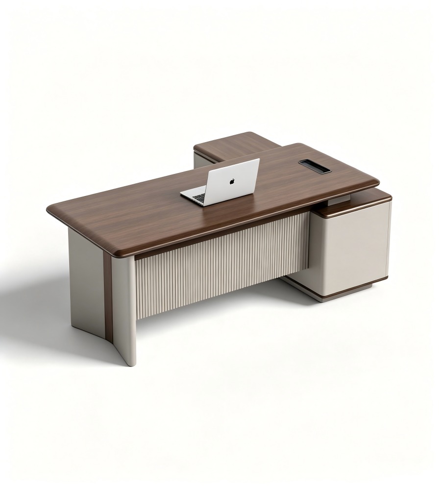 條紋飾面行政老闆台 Linear-Texture Executive Workstation