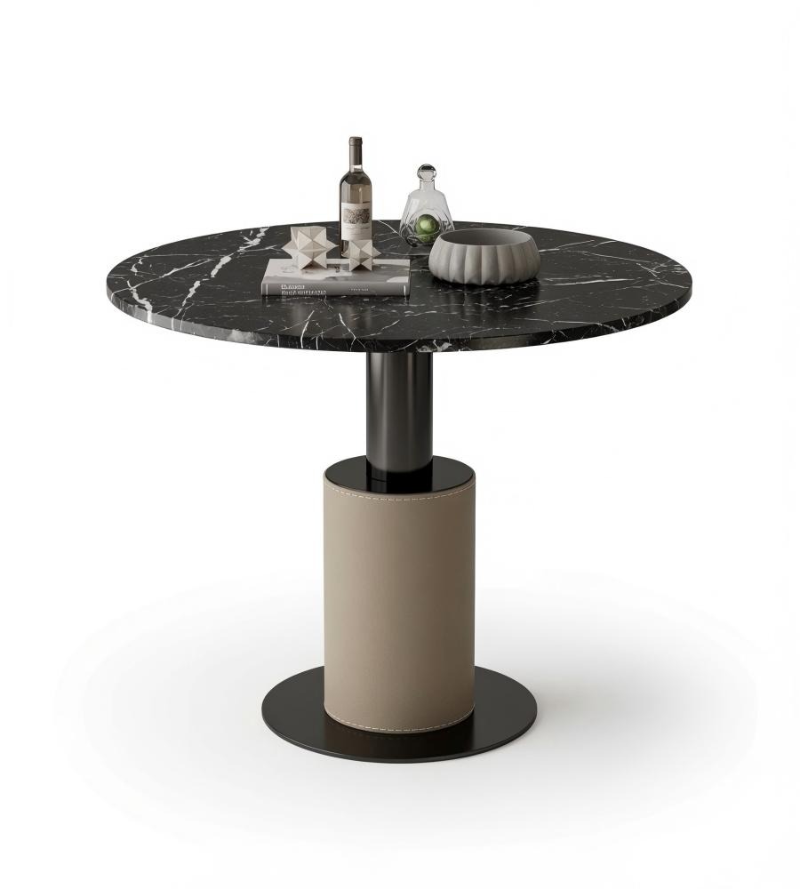 輕奢黑色大理石圓形洽談枱 Modern Black Marble Round Table