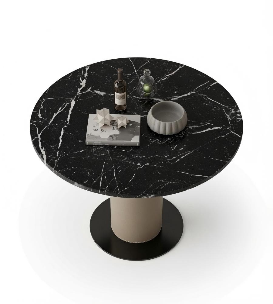 輕奢黑色大理石圓形洽談枱 Modern Black Marble Round Table