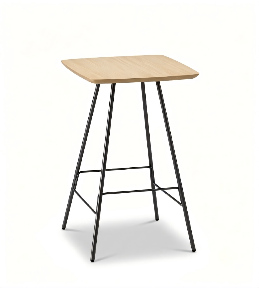 北歐淺木色金屬腳方形吧枱 Nordic Light Wood Square Bar Table