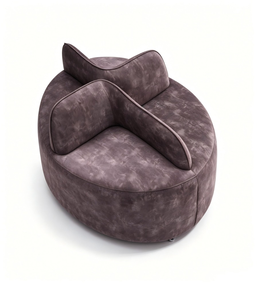 現代創意啡色布藝中島鐵腳辦公梳化 Modern Fabric Island Office Sofa