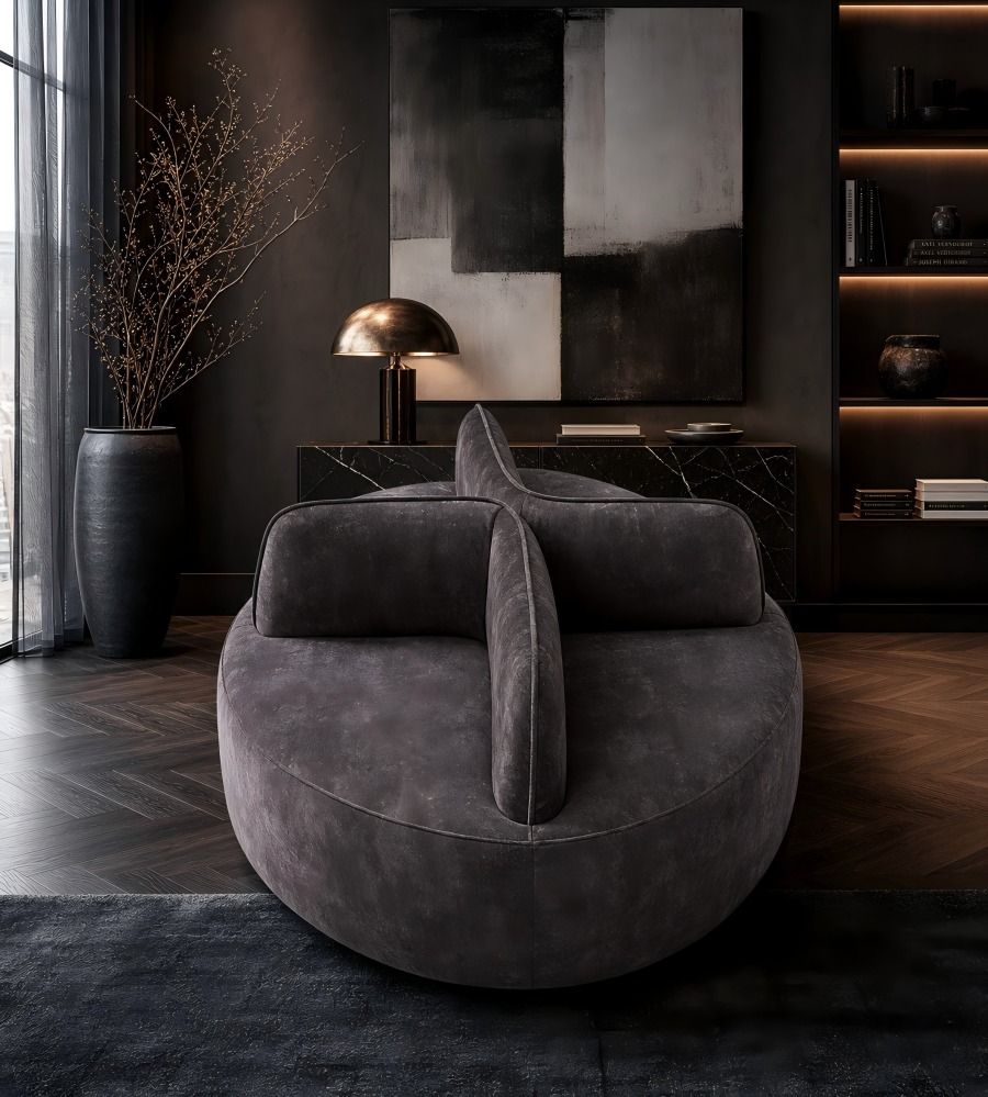 現代創意啡色布藝中島鐵腳辦公梳化 Modern Fabric Island Office Sofa