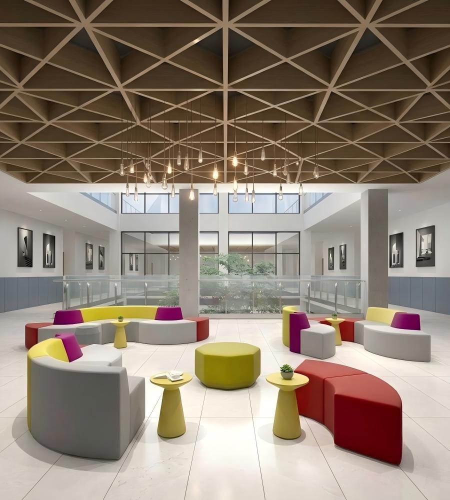 現代黃色輕巧圓形茶几 Modern Yellow Lightweight Round Coffee Table