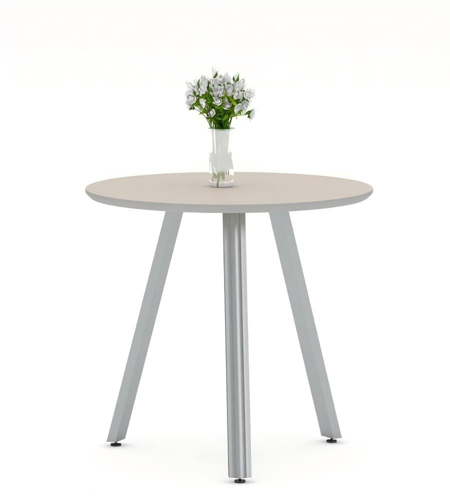 現代簡約米色金屬腳圓形洽談枱 Modern Minimalist Beige Round Consultation Table