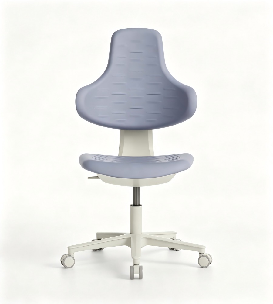 人體工學藍灰色布藝可升降傾仰帶轆辦公椅 Blue-Grey Fabric Ergonomic Office Chair