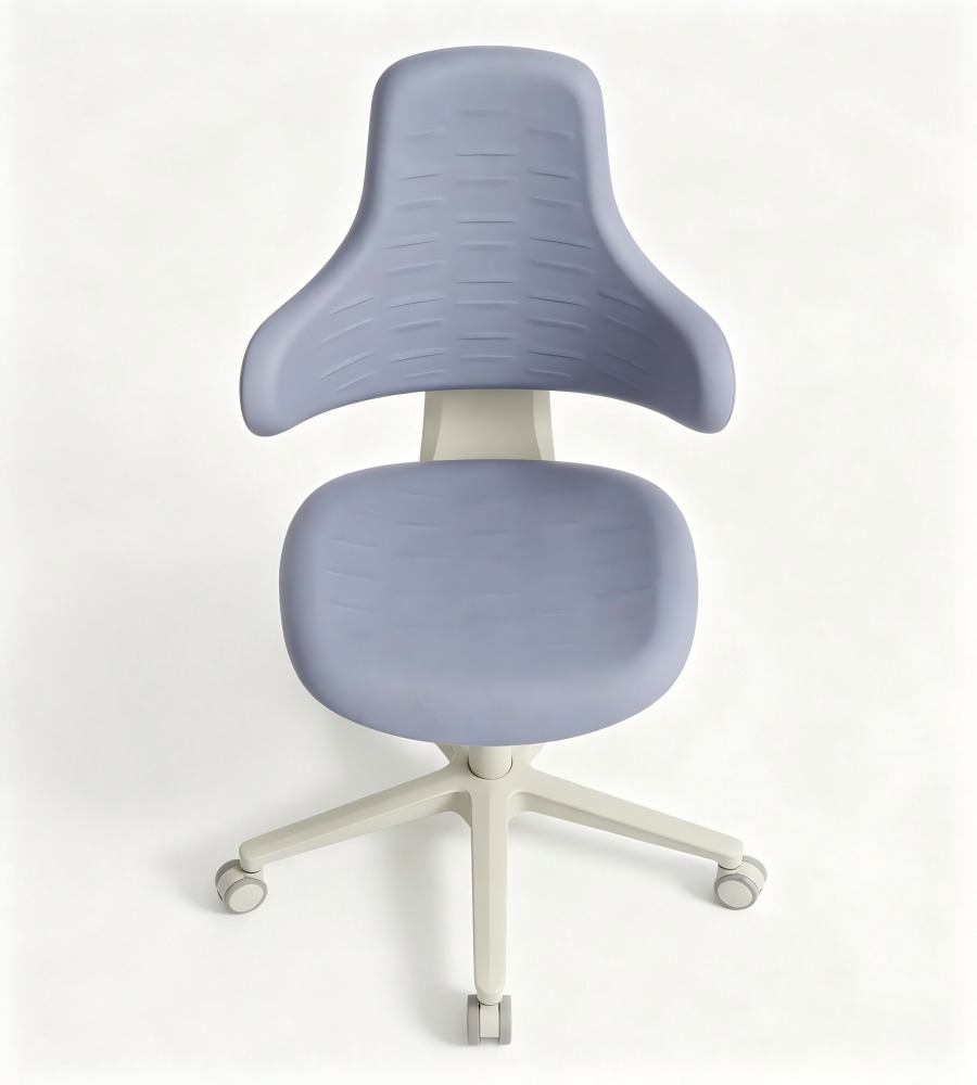 人體工學藍灰色布藝可升降傾仰帶轆辦公椅 Blue-Grey Fabric Ergonomic Office Chair