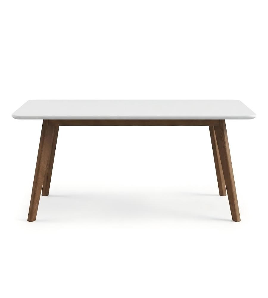 北歐白色白蠟木實木腳長方形茶几 Nordic White Ash Rectangular Coffee Table