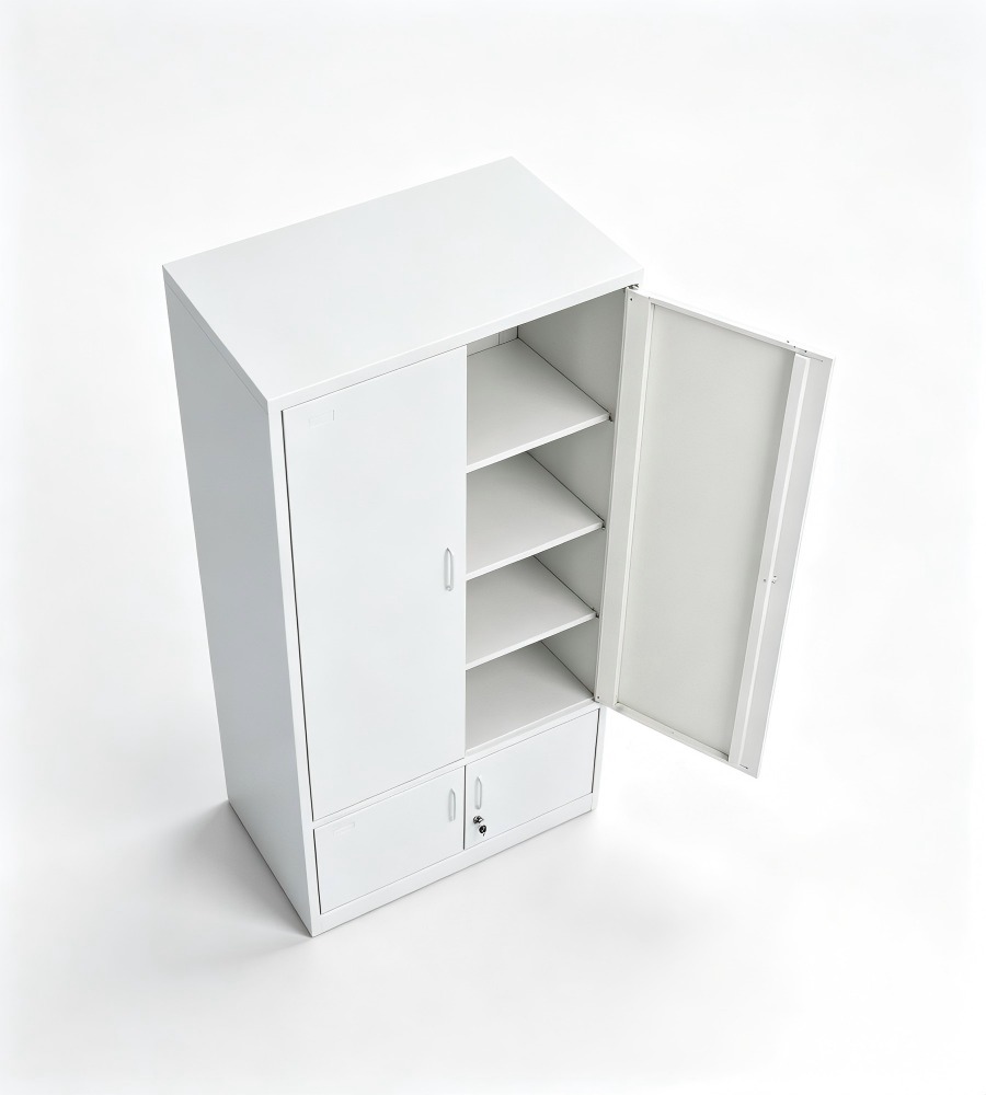 极简白色钢制文件柜 Minimalist White Steel File Cabinet