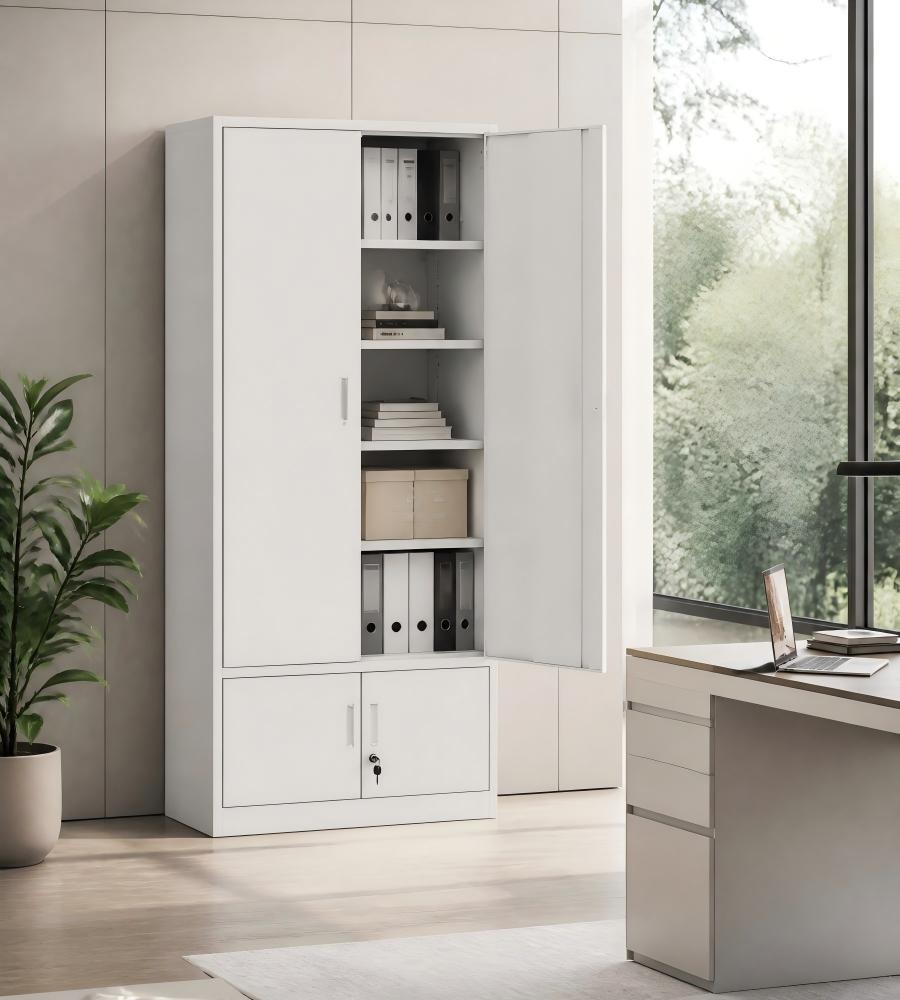 极简白色钢制文件柜 Minimalist White Steel File Cabinet