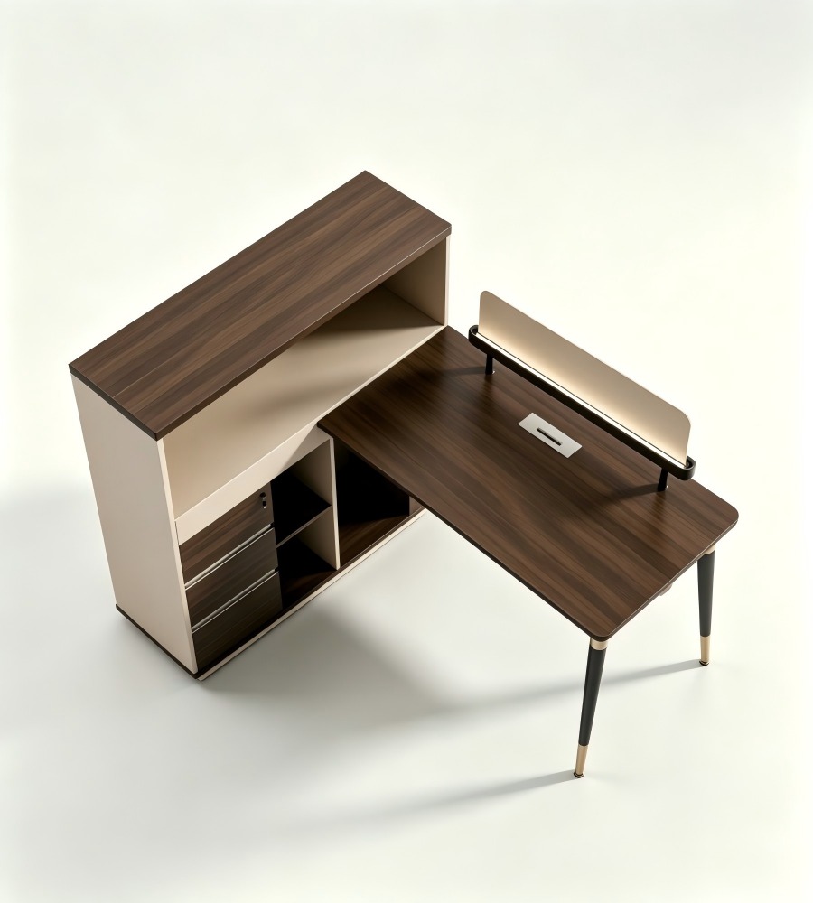 輕奢烤漆極簡收納辦公桌 Light luxury lacquered minimalist storage office desk