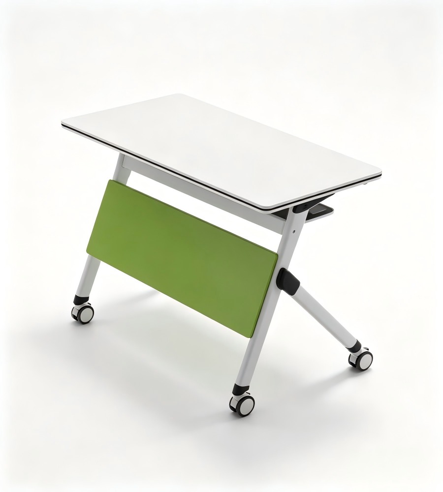 現代白色拼綠色可摺培訓枱 Modern  White and Green Foldable Training Table