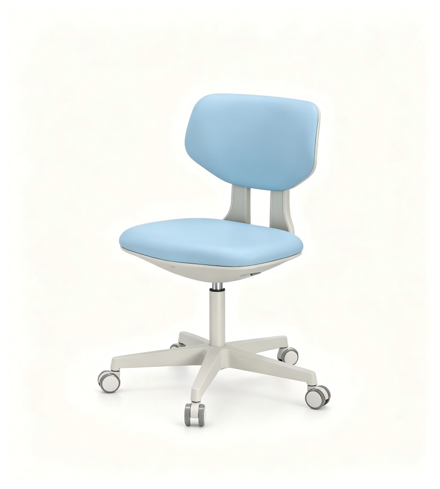 舒適實用淺藍色布藝可升降帶轆辦公椅 Light Blue Fabric Adjustable Office Chair