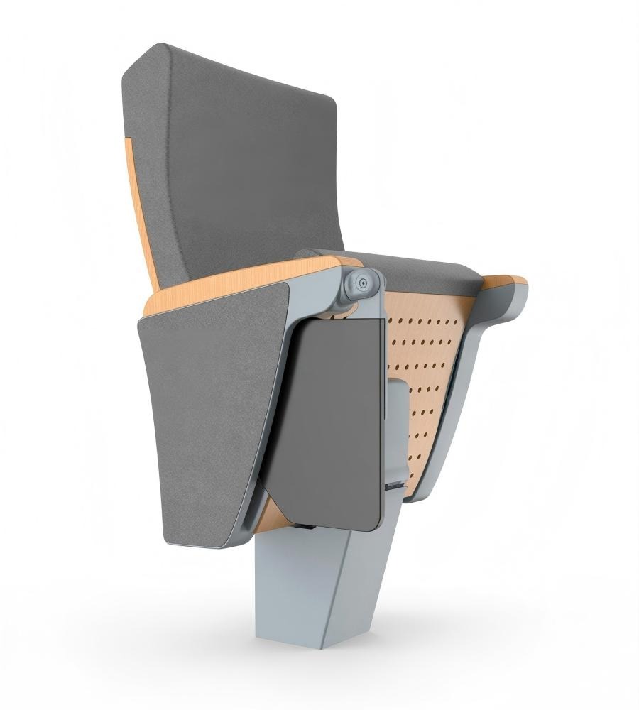 現代實木鋁合金帶寫字板禮堂椅 Modern Wood & Aluminum Auditorium Chair