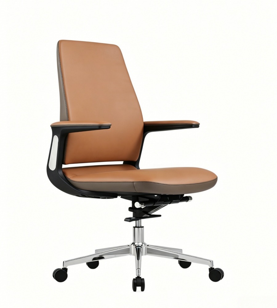棕灰雙色五星腳會議椅 Brown and Gray Two-Tone Five-Star Base Conference Chair