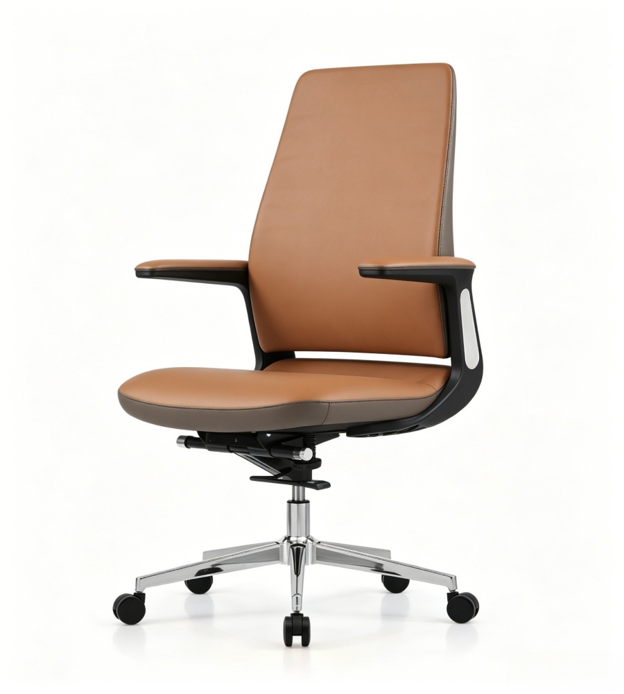 棕灰雙色五星腳會議椅 Brown and Gray Two-Tone Five-Star Base Conference Chair