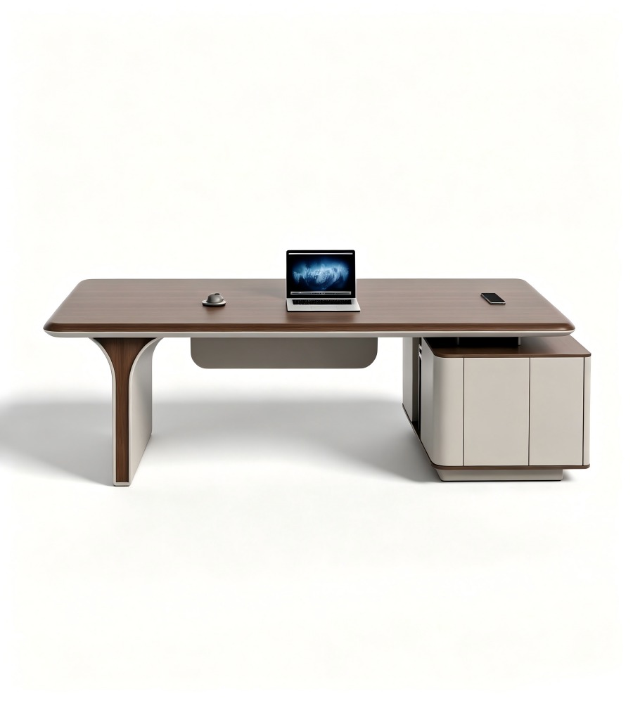 雙色簡約商務老闆台 Two-Tone Minimalist Executive Desk