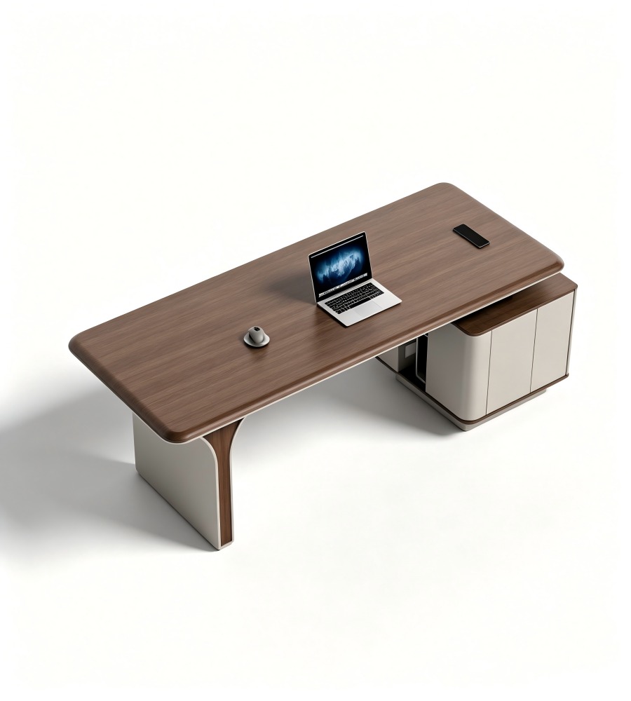 雙色簡約商務老闆台 Two-Tone Minimalist Executive Desk
