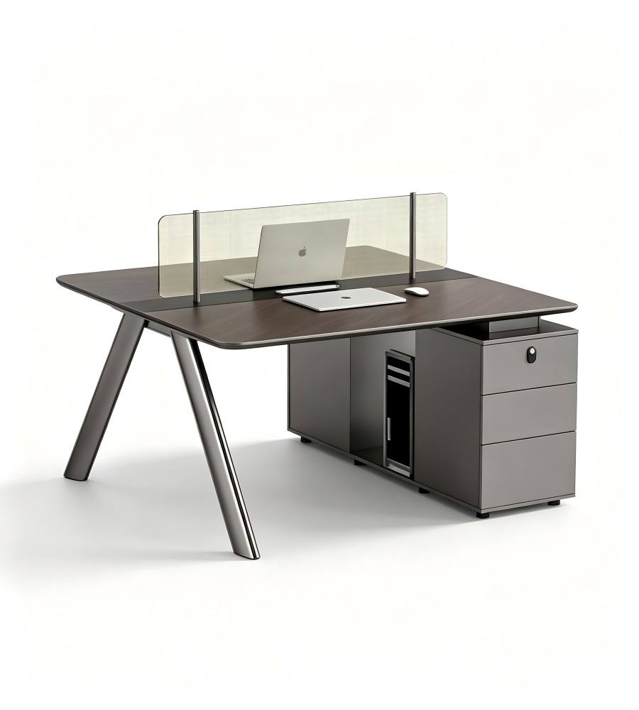 現代屏風式商務員工桌 Modern Privacy-Screen Business Workstation