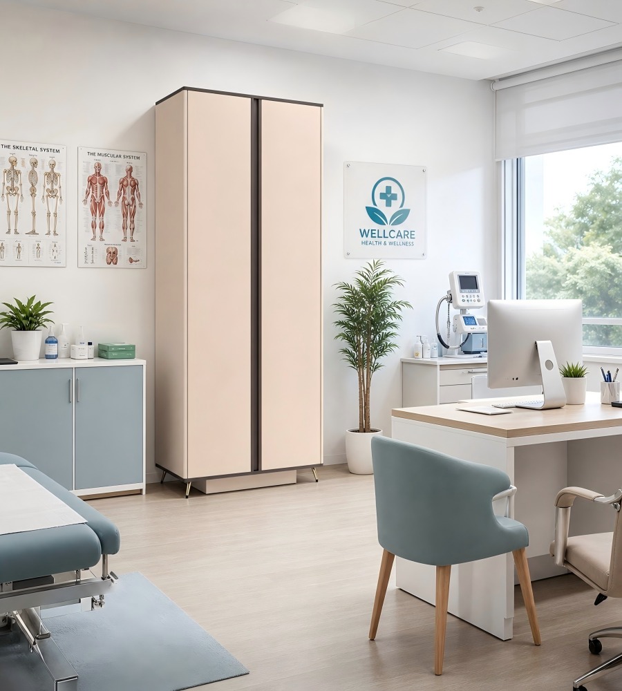 現代輕奢米色雙門高身文件櫃 Modern Luxury Beige Tall 2-Door Filing Cabinet