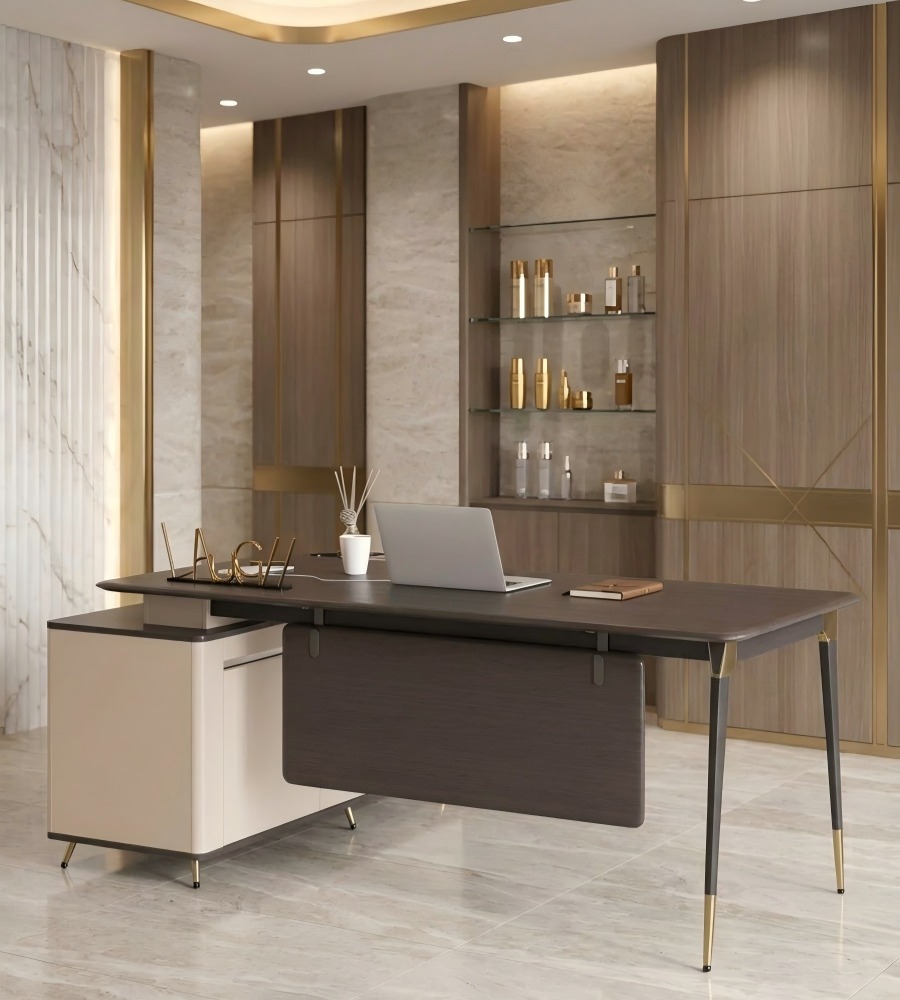 米色輕奢多功能收納工作台 Beige luxury multifunctional storage workbench