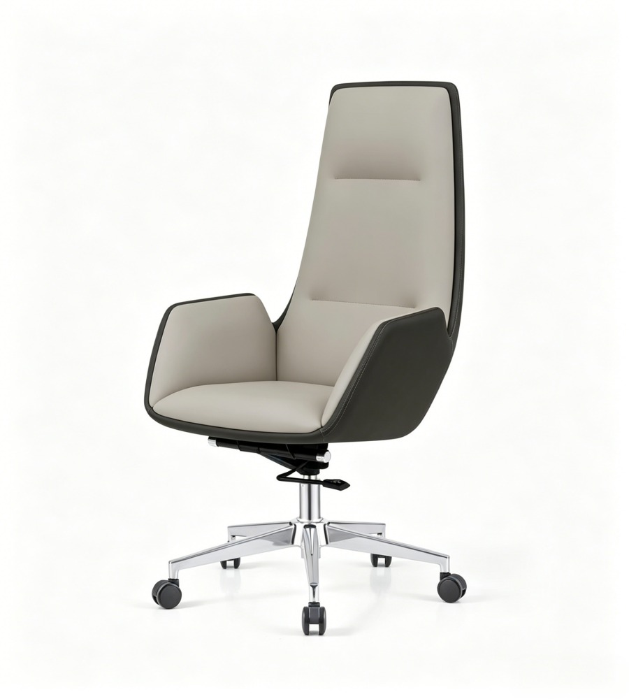 米色深殼雙色五星腳大班椅 Beige and Dark Shell Two-Tone Five-Star Base Executive Chair