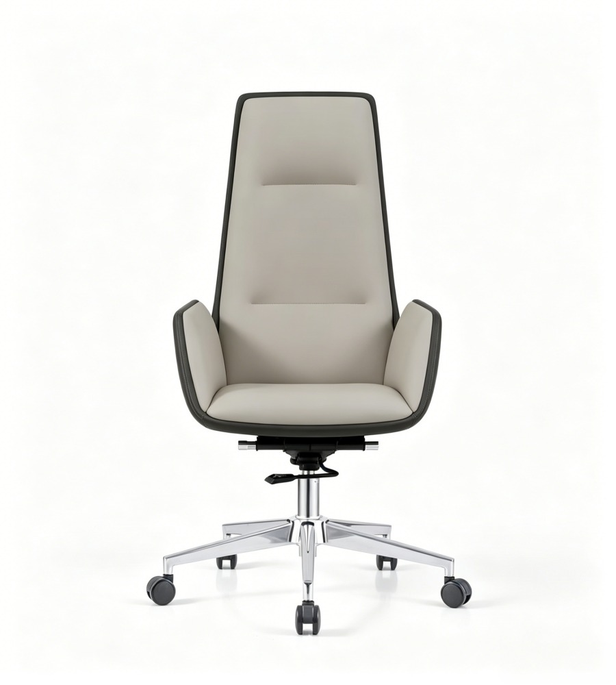 米色深殼雙色五星腳大班椅 Beige and Dark Shell Two-Tone Five-Star Base Executive Chair