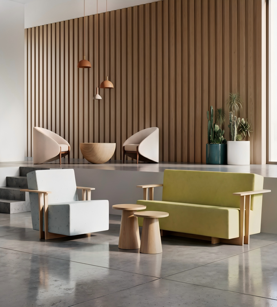 北歐淺木色圓形組合茶几 | Nordic Light Wood Round Nesting Coffee Table Set