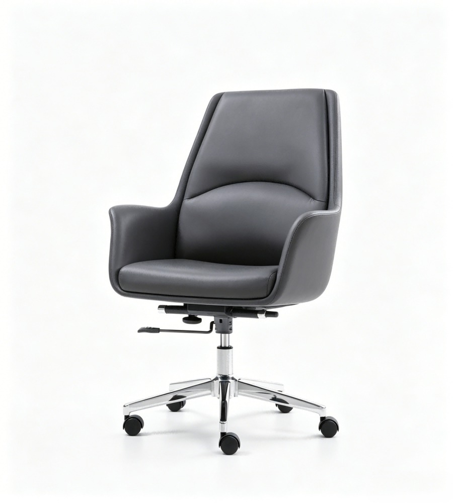 商務黑色西皮可升降帶轆會議椅 Business Black PU Leather Adjustable Conference Chair