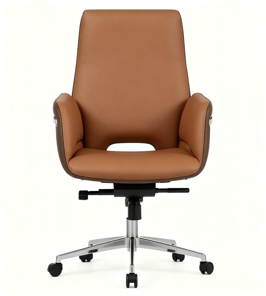 棕深棕雙色五星腳會議椅 Brown and Dark Brown Two-Tone Five-Star Base Conference Chair